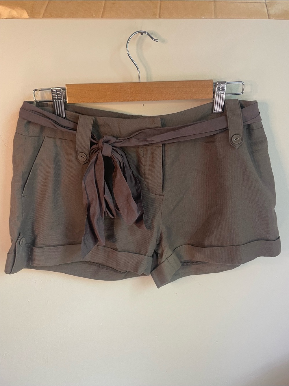 Brown Linen Shorts